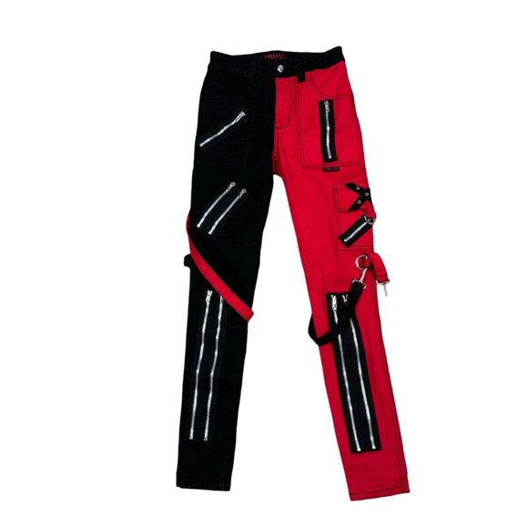 Rare TRIPP Ladies‎ Split Leg Bondage Pants [Black/Red] Sz 25/1 - 25 x 30.5 - Picture 1 of 8